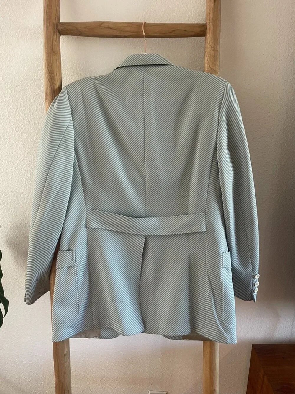 Greene's Fashions by Jose Verde suit jacket/Blazer, Blue/White stripe